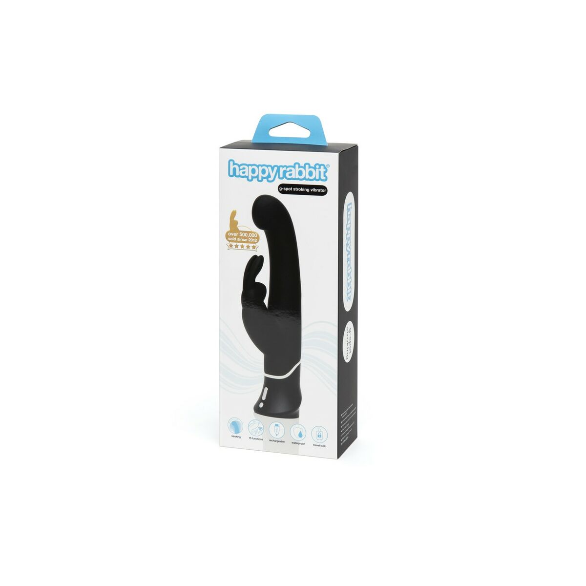 Doppelter Hasenohren Pleasures Vibrator Happy Rabbit Schwarz